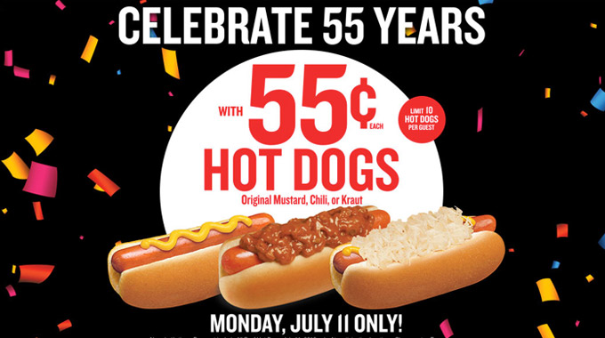 Media - Wienerschnitzel Celebrates 55 Years With 55-cent Hot Dogs