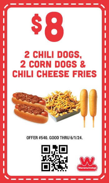 2 Chili Dogs, 2 Corn Dogs & Chili Cheese Fries Coupon #540