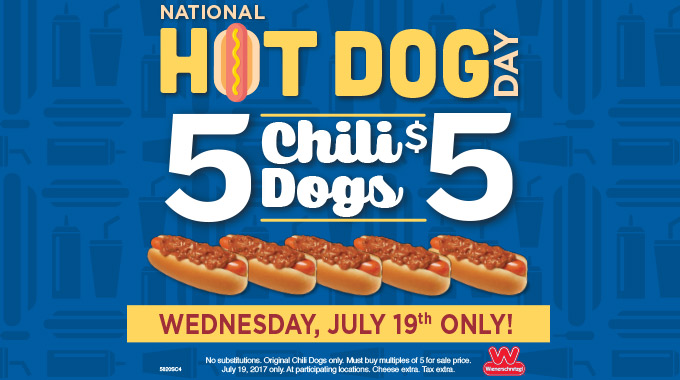 Wienerschnitzel Heats-up “National Hot Dog Day” Celebrations With Special Offer July 19th