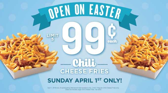 Media - CELEBRATE EASTER WITH WIENERSCHNITZEL  AND CHILI CHEESE FRIES