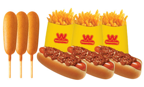 #5 Crowd Pleaser: 3 Chili Gogs, 3 Corn Dogs & Small Fries