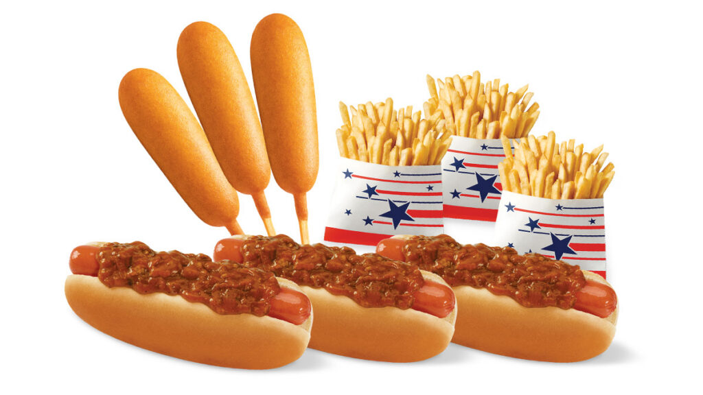 #13 Crowd Pleaser: 3 Chili Dogs, 3 Corn Dogs & 3 Small Fries