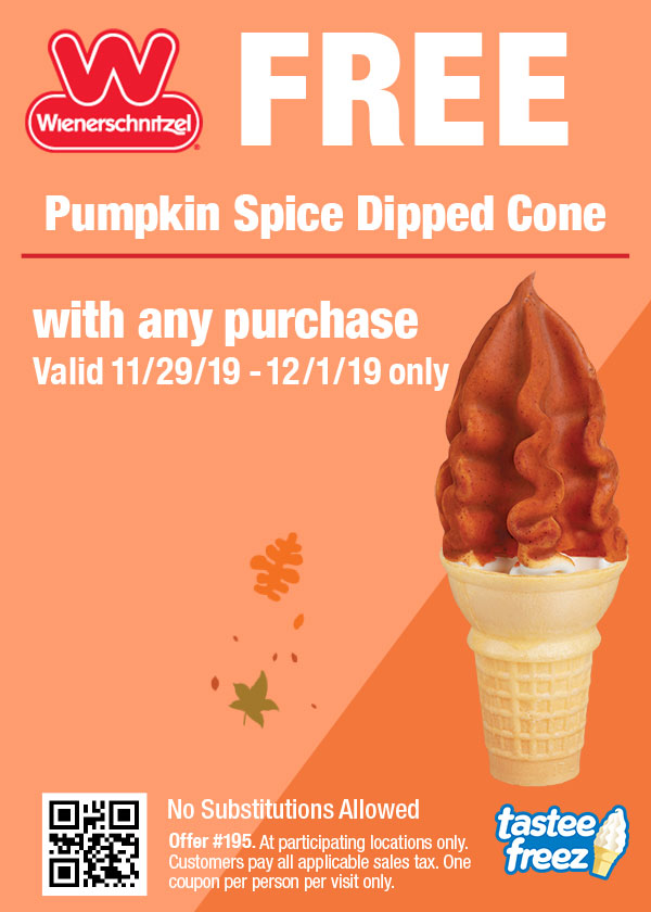 Free Pumpkin Spice Dipped Cone Coupon