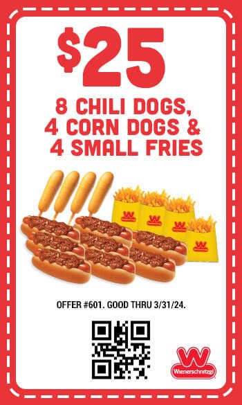 $25 Eight Chili Dogs, Four Corn Dogs & Four Small Fries Coupon