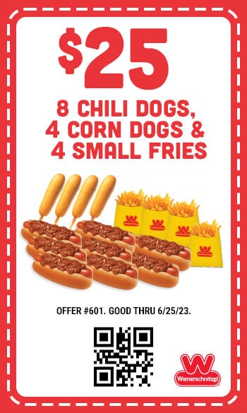 $25 Eight Chili Dogs, Four Corn Dogs & Four Small Fries Coupon #601