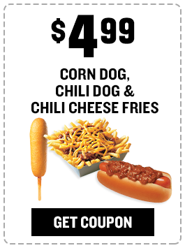 $4.99 Corn Dog, Chili Dod, and Chili Cheese Fries Coupon
