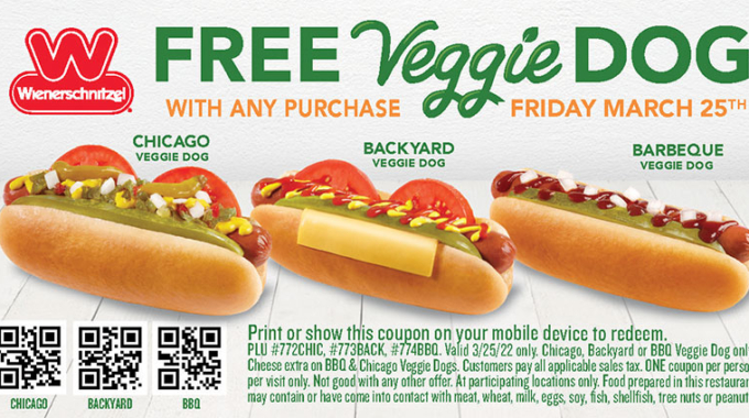 Wienerschnitzel Offers FREE Veggie Dog w/ Purchase on Friday, March 25th