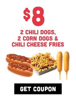 $8 Two Chili Dogs, Two Corn Dogs & Chili Cheese Fries Coupon #540