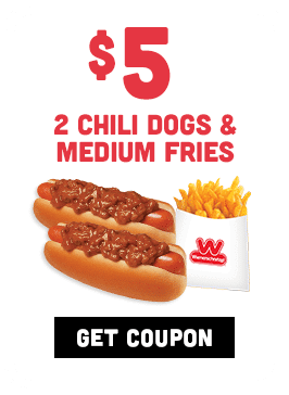 $5 Two Chili Dogs & Medium Fries Coupon #600