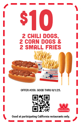 $10 - Two Chili Dogs, Two Corn Dogs & Two Small Fries Coupon
