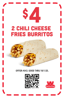 $4 Two Chili Cheese Fries Burritos Coupon