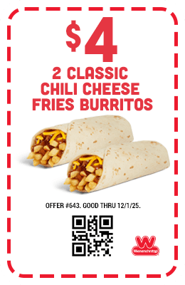 $4 Two Chili Cheese Fries Burritos Coupon
