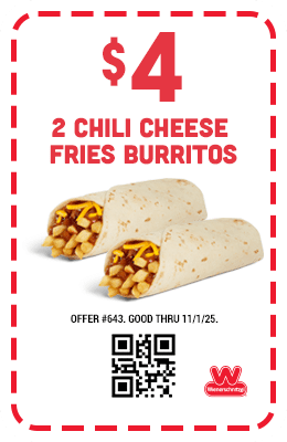 $4 Two Chili Cheese Fries Burritos Coupon