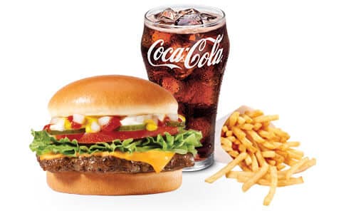 #10 Combo One Deluxe Cheeseburger, small fries & small drink