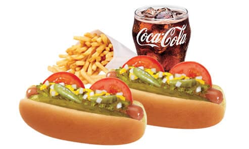 #6 Combo Two Chicago Dogs, small fries & small drink