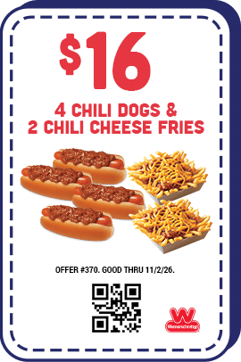 $16 Four Chili Dogs & Two Chili Cheese Fries Coupon
