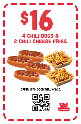 $16 Four Chili Dogs & Two Chili Cheese Fries Coupon