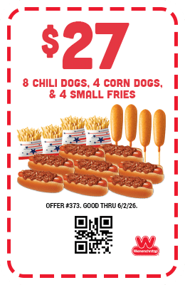 $27 Eight Chili Dogs, Four Corn Dogs & Small Fries Coupon