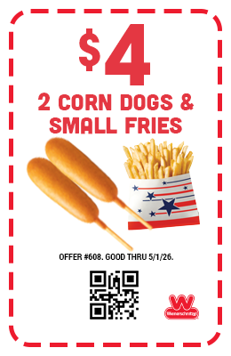 $4 Two Corn Dogs & Small Fries Coupon