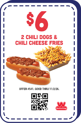 $6 Two Chili Dogs & Chili Cheese Fries Coupon