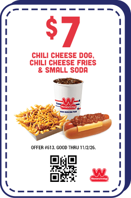 $7 Chili Cheese Dog, Chili Cheese Fries & Small Soda Coupon