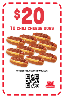 $20 Ten Chili Cheese Dogs Coupon