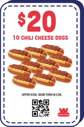 $20 Ten Chili Cheese Dogs Coupon