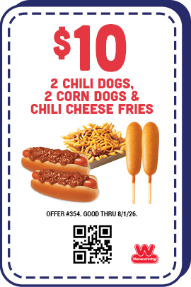 $10 Two Chili Dogs, Two Corn Dogs & Chili Cheese Fries Coupon