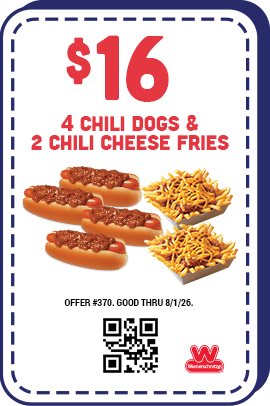 $16 Four Chili Dogs & Two Chili Cheese Fries Coupon