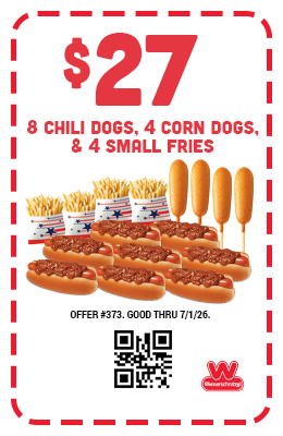 $27 Eight Chili Dogs, Four Corn Dogs & Small Fries Coupon