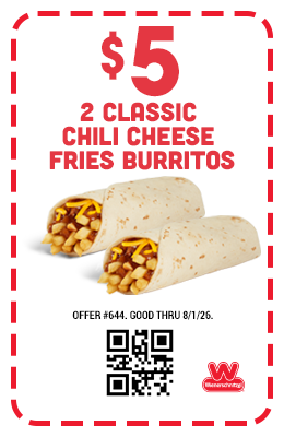 $5 - Two Classic Chili Cheese Fries Burritos Coupon