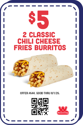 $5 Two Classic Chili Cheese Fries Burrito Coupon
