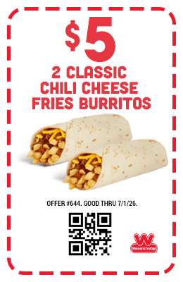 $5 - Two Classic Chili Cheese Fries Burritos Coupon