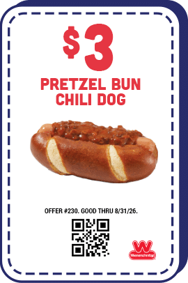 $3 Pretzel Bun Chili Dog Coupon Wienerschnitzel