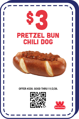 $3 Pretzel Bun Chili Dog Coupon Wienerschnitzel