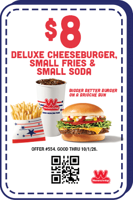 $8 Deluxe Cheeseburger, Small Fries & Small Soda Coupon